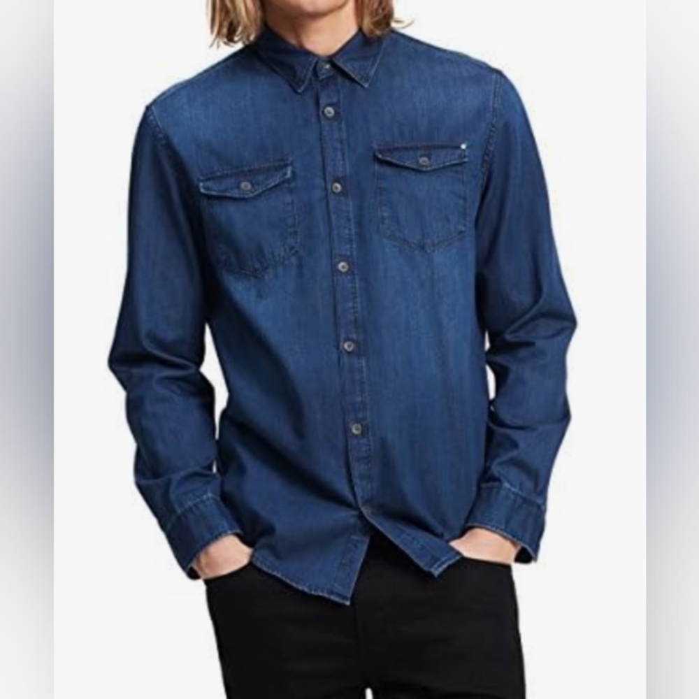 Calvin Klein Dark Blue Button-Up Shirt Jean